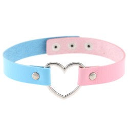 double color metal heart collar