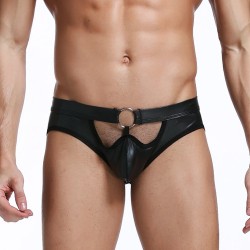 new leather hollowed out assless briefs